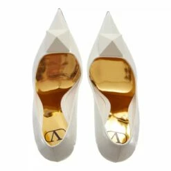 Valentino Garavani One Stud Slip On Pumps Ivory Escarpin -Pas Cher Fashionette Magasin A0218923 4