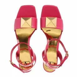 Valentino Garavani One Stud Calfskin Sandals Blossom Sandale à Lanières -Pas Cher Fashionette Magasin A0218925 3