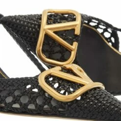 Valentino Garavani V Slingback Pumps Black Escarpin -Pas Cher Fashionette Magasin A0218941 2