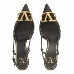 Valentino Garavani V Slingback Pumps Black Escarpin -Pas Cher Fashionette Magasin A0218941 3
