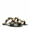 Valentino Garavani Roman Stud Slide Sandals Black Claquette