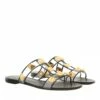 Valentino Garavani Roman Stud Pvc And Smooth Leather Flat Sandals Dark Brown Claquette