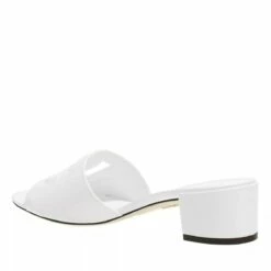 Dolce & Gabbana DG Logo Cut-Out Mules Calfskin White Mule -Pas Cher Fashionette Magasin SHOES 33