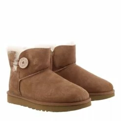Ugg W Mini Bailey Button Ii Chestnut Bottes D'hiver