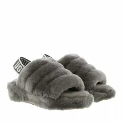Ugg W Fluff Yeah Slide Charcoal Pantoufle