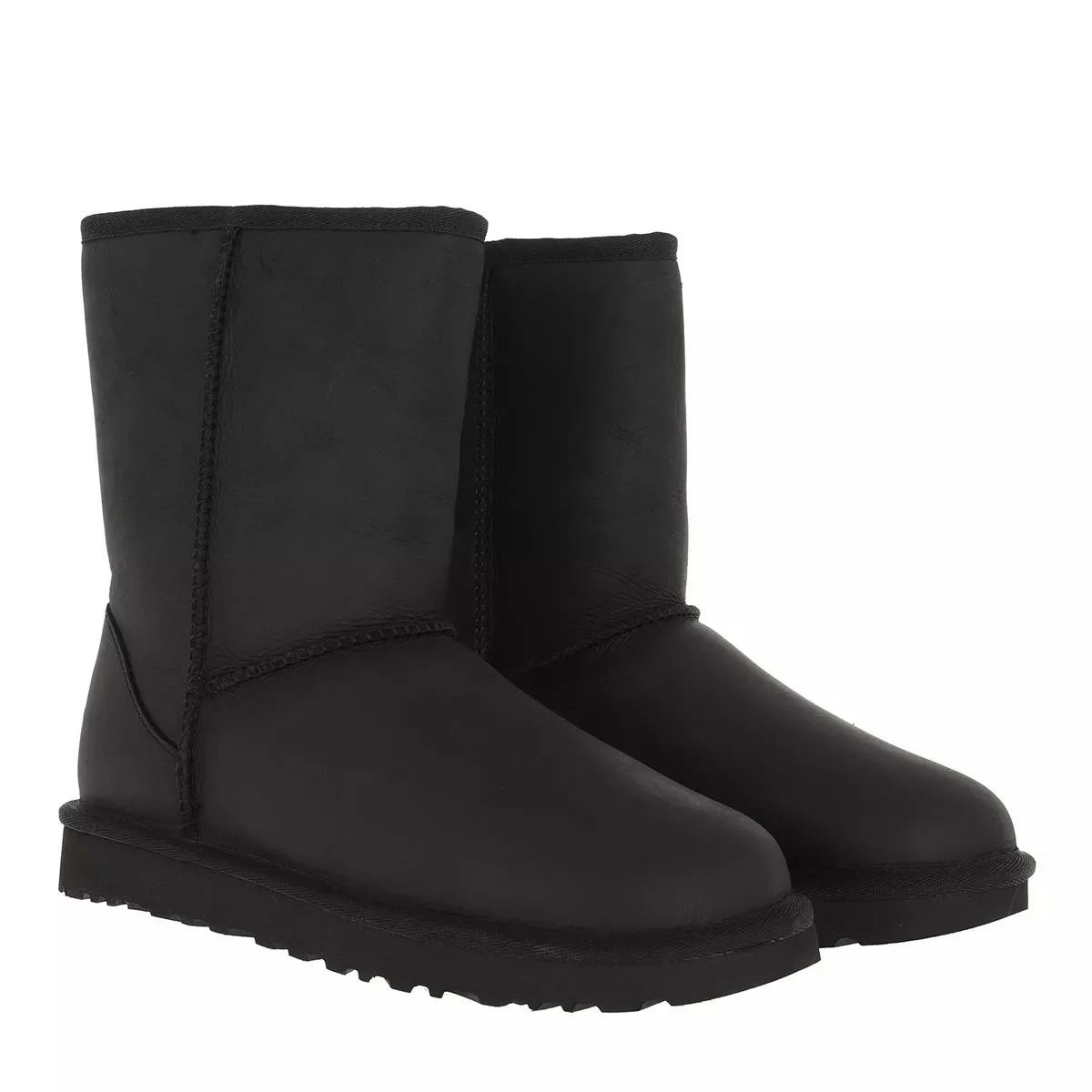 Ugg W Classic Short Leather Black Bottes D'hiver 3 Ugg W Classic Short Leather Black Bottes D'hiver