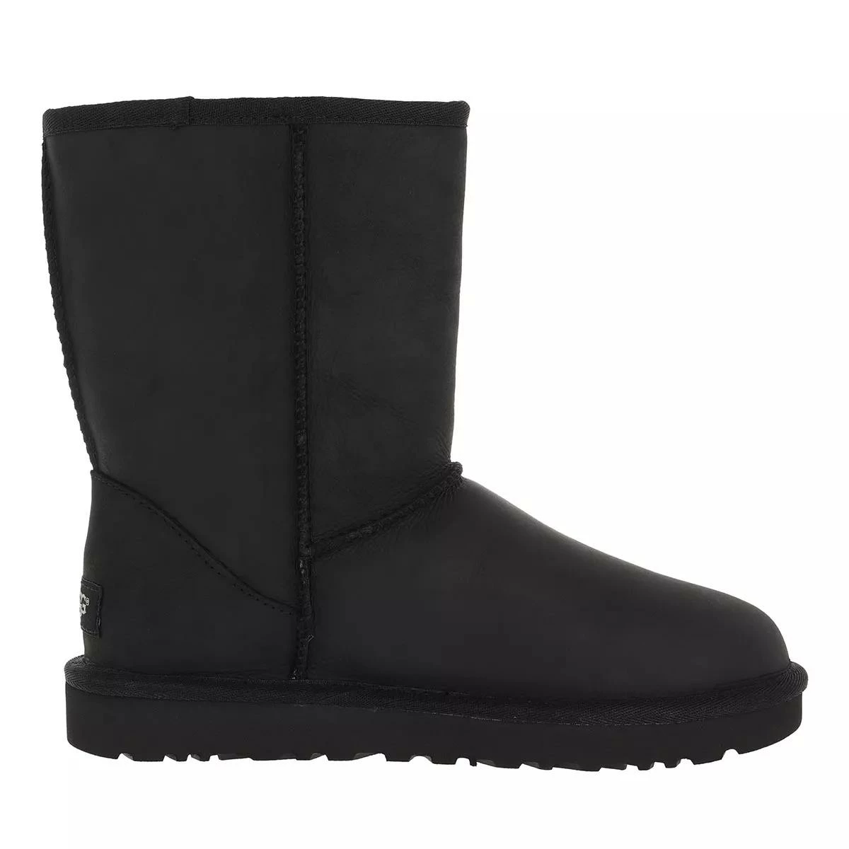 Ugg W Classic Short Leather Black Bottes D'hiver 4 Ugg W Classic Short Leather Black Bottes D'hiver – Image 2