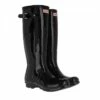 Hunter Womens Original Tall Gloss Boot Black Black Botte