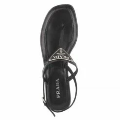 Prada Thong Sandal Patent Leather Black Sandale -Pas Cher Fashionette Magasin a0131274 prada 3