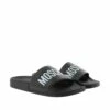 MOSCHINO Logo Slides Black Claquette