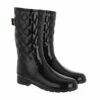 Hunter Refined Gloss Quilt Short Black Bottes De Pluie -Pas Cher Fashionette Magasin a0139346 hunter 1