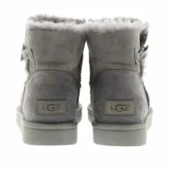 Ugg W Mini Bailey Button Ii Grey Bottes D'hiver -Pas Cher Fashionette Magasin ugg 69645 69416 04 2