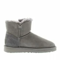 Ugg W Mini Bailey Button Ii Grey Bottes D'hiver -Pas Cher Fashionette Magasin ugg 69645 69416 04 4