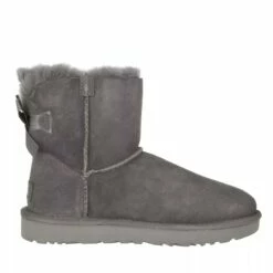 Ugg W Mini Bailey Bow Ii Grey Bottes D'hiver -Pas Cher Fashionette Magasin ugg 76067 2